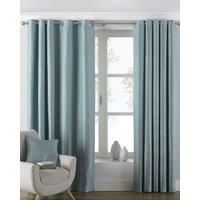 Plain Eyelet Curtains Atlantic Woven Twill Ready Made Ring Top Curtain Pairs