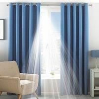 Paoletti Two Curtain Panels, Polyester, Denim, 66 x 90 (168 x 229 cm)