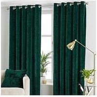 Verona Pewter Velvet Eyelet Curtain Grey