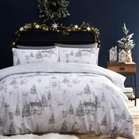 Riva paoletti Midwinter toile white festive duvet set