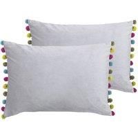 Paoletti Fiesta Twin Pack Polyester Filled Cushions, Dove/Multi, 2 Count (Pack of 1)