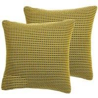 Furn. Rowan Twin Pack Polyester Filled Cushions Ochre