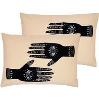 Furn. Ashram Hands Twin Pack Polyester Filled Cushions Blush