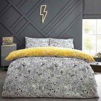 Style Lab Doodles Duvet Cover Set, White/Black, Double