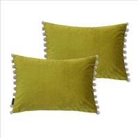 Paoletti Fiesta Twin Pack Polyester Filled Cushions Bamboo/Natural