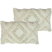 Furn. Orson Polyester Filled Cushions Twin Pack Cotton Taupe