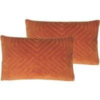 Furn. Mahal Polyester Filled Cushions Twin Pack Cotton Rust