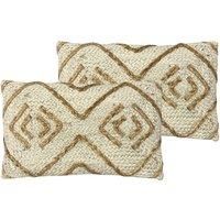 Furn. Mynu Polyester Filled Cushions Twin Pack Jute Natural