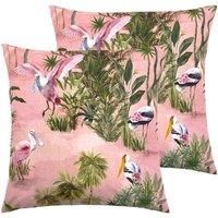 furn. Paoletti Platalea Outdoor Twin Pack Cushion - Blush - Square - 43cm x 43cm