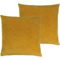 Furn. Solo Polyester Filled Cushions Twin Pack Cotton Ochre