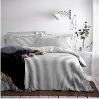 furn. The Linen Yard Hebden Mélange Stripe Duvet Cover Set - Grey - Single