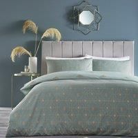 furn. Bee Deco Double Duvet Cover Set, Cotton, Polyester, Eau De Nil