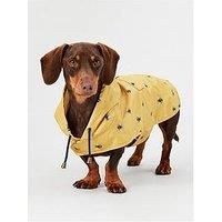 Rosewood Joules Bee Print Water Resistant, Mustard Yellow, Packaway Dog Coat Small