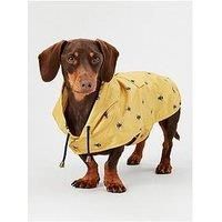 Rosewood Joules Bee Print Water Resistant, Mustard Yellow, Packaway Dog Coat Medium