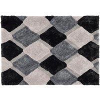 Origins 3D Geo Rug Shaggy Grey 80 x 150cm