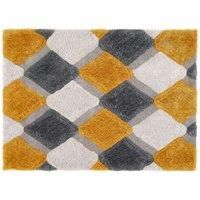 Origins 3D Geo Rug Shaggy Ochre 80 x 150cm