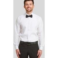 Double Two Mens White Ribbed Pique Evening Dress Shirt (5003)