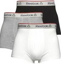 New Mens Reebok 3 Pack Boxers Trunks Black White Grey Size L