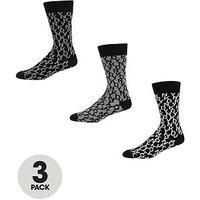 DKNY 3 Pack Fulton Socks Mens Gents Crew Lightweight Pattern  Mens 711 Regular