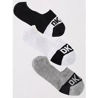 DKNY Men/'s, Low Cut Trainer Liner, Designer Cotton Socks, Pack of 3 Pairs, UK 7 – 11, One Size, Grey, 7-11