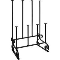 Wellington Boot Rack / Walking Boot Stand - Black - Metal - Indoor and outdoor - Holds four pairs of Wellies, Walking Boots or Shoes - The Ideal Welly, Boot or Shoe Storage Solution - Wellington Boot Stand