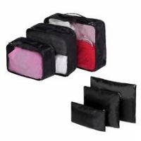 Travel Bag Space Saving Set Weekend Cabin Hand Luggage Zip Wash Pouches, 6 Piece