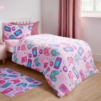 Gaming Duvet Cover Set Warm Fleece Bedding Quilt Thermal Warm Soft Single