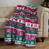 Nordic Fleece Throw Over Bed Blanket Warm Cosy Xmas Supersoft Sofa Chair Sherpa