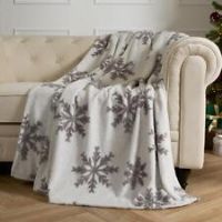 Snowflake Throw Over Bed Blanket Glitter Fleece Warm Soft Plush Xmas Bedspread