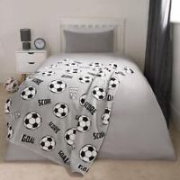 Kids Sherpa Throw Over Bed Blanket Football Sofa Chair Plush Warm Soft Fleece