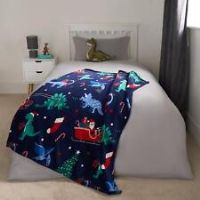 Dinosaur Fleece Throw Christmas Bed Sofa Cosy Warm Plush Gift Supersoft Blanket