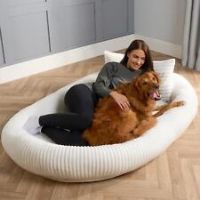 Large Human Dog Bed Adult XXL Size Faux Fur Fleece Ribbed Warm Mat Soft Cushion