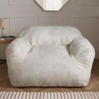 Sofa Couch Lounge Chair Boucle Fleece Filled Self Expanding Pouffe 1 Seater