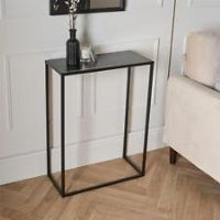 Marble End Table Living Room Modern Console Bedroom Side Nightstand Metal Frame