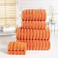 Rapport Home Rapport Ribbed 6 Piece 100% Cotton Towel Set, Spice, Bale