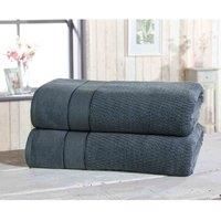 Rapport Luxury Royal Velvet Bathroom 2 Piece Bath Set, Denim