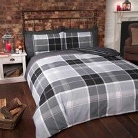 Argyle Check Duvet Set "Black & Grey" Single Double or King