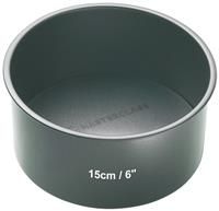 MasterClass KCMCHB48 15 cm Deep Cake Tin with PFOA Non Stick and Loose Bottom, 1 mm Carbon Steel, 6 Inch Small Round Pan , Grey