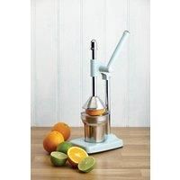 KitchenCraft LNJUICERBLU Living Nostalgia Heavy Duty Lever-Arm Manual Orange Juicer - Vintage Blue