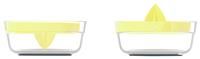 Joseph Joseph Duo Manual Citrus Juicer with reversible lid for compact storage, Orange and Lemon Squeezer, Light Yellow