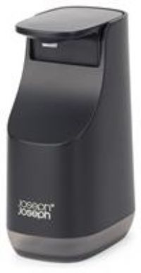 Joseph Joseph Bathroom Slim, Compact Soap Dispenser, Easy-Push Pump Head, Non Drip Nozzle, Fill-Level Window, Refillable, Matt Black