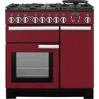 Rangemaster PDL90DFFCY/C Professional Deluxe 90 Dual Fuel Range Cooker, Cranberry