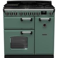 Rangemaster Classic Deluxe 90 CLDL90DFPMGR/CM1 90cm Dual Fuel Range Cooker - Mineral Green / Chrome - A Rated, Green