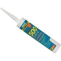 Pack of 2 EVERBUILD Sandstone Premium Everflex+ 500 Bath and Sanitary Silicone Sealant