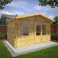 Mercia 4m x 3m 34mm Wall Double Glazed Retreat Log Cabin