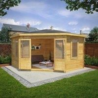 Mercia 4m x 4m 34mm Wall Double Glazed Corner Cabin