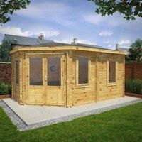 Mercia 5m x 3m 44mm Wall Corner Lodge Grande