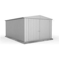 Mercia Absco Utility 10 X 15 Apex Metal Workshop Shed Zinc Colour