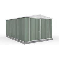 Mercia Absco Utility 10 X 15 Apex Metal Workshop Shed Pale Eucalyptus