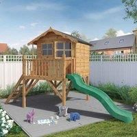 Wooden Childrens Playhouse 5x5 Outdoor Wendy House Tower/ Slide/ Activity Set